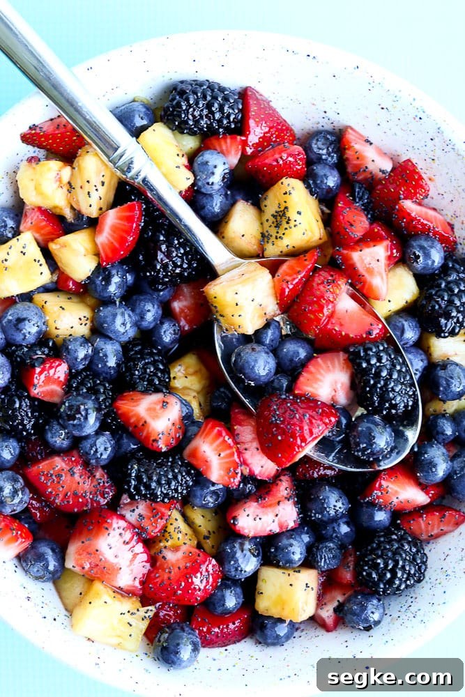 Summer Fruit Salad Recipe with Spoon