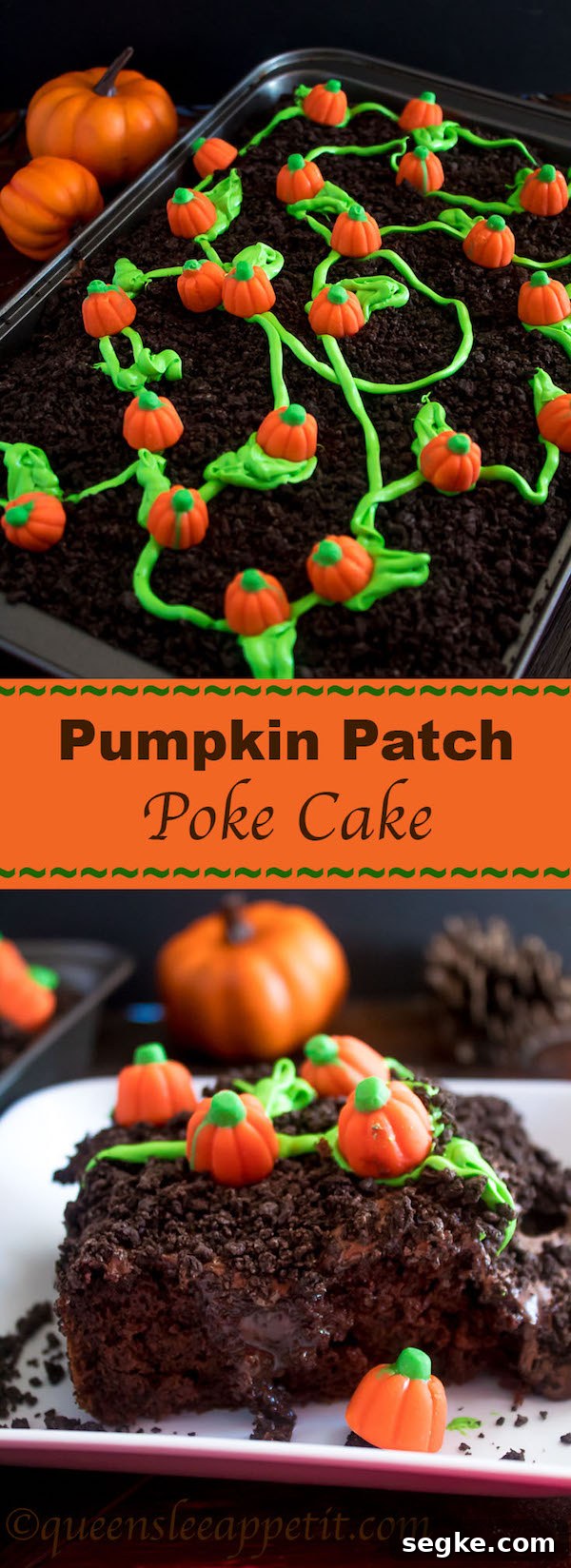 Pumpkin Patch Poke Cake Pinterest image