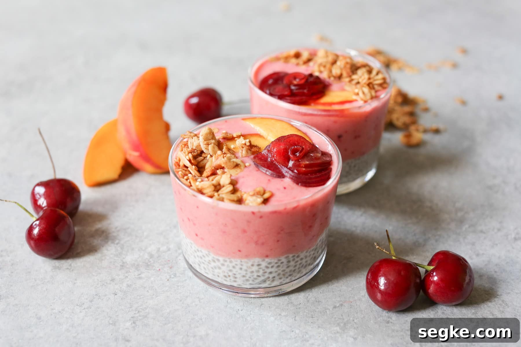 Peach-Cherry-Smoothie-and-Coconut-Chia-Pudding-Parfaits-7