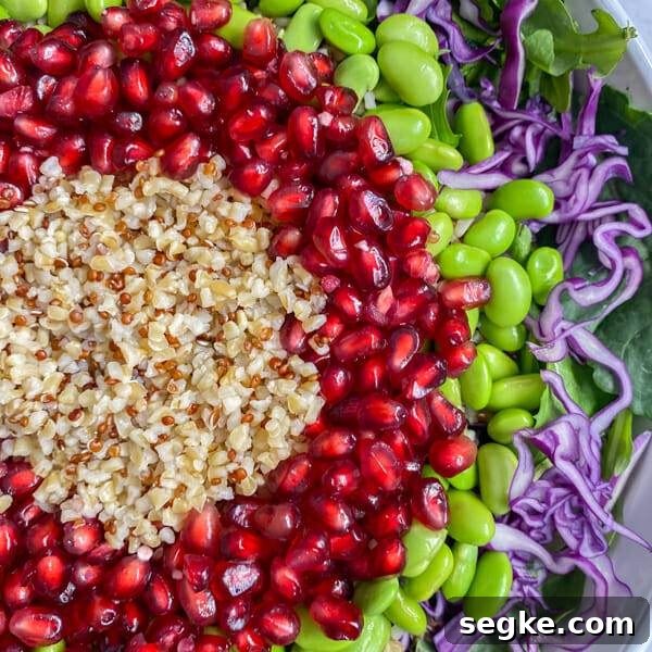 Pomegranate and Whole-Grain Salad Recipe 5 close up of salad