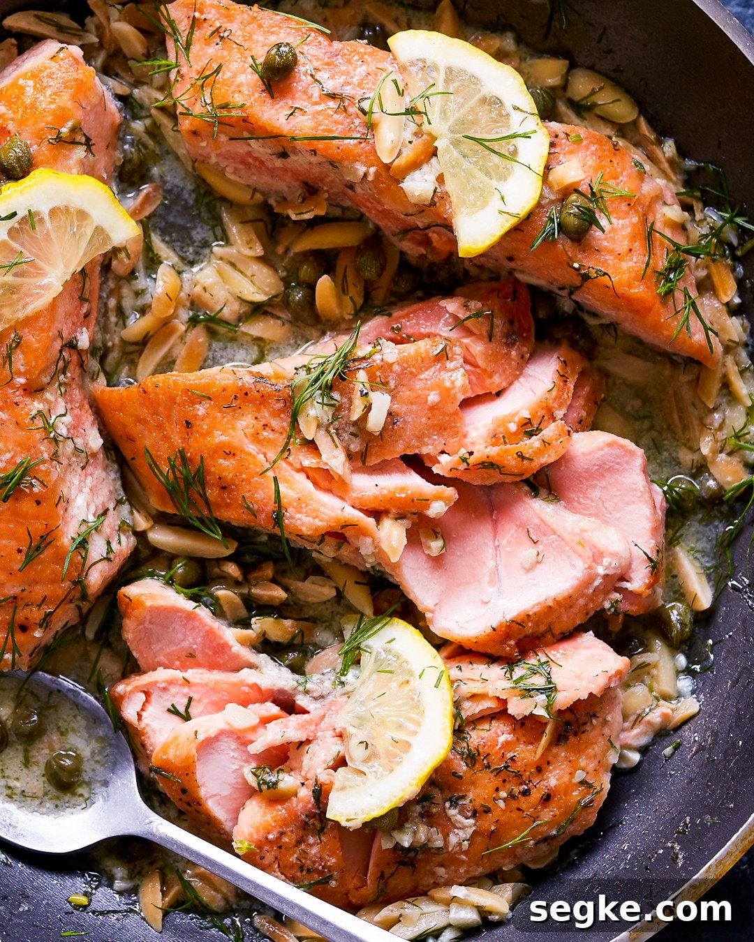 Whole30 Salmon Almond Caper Sauce Paleo Primal Gourmet Easy 15 Minute Dinner Recipe