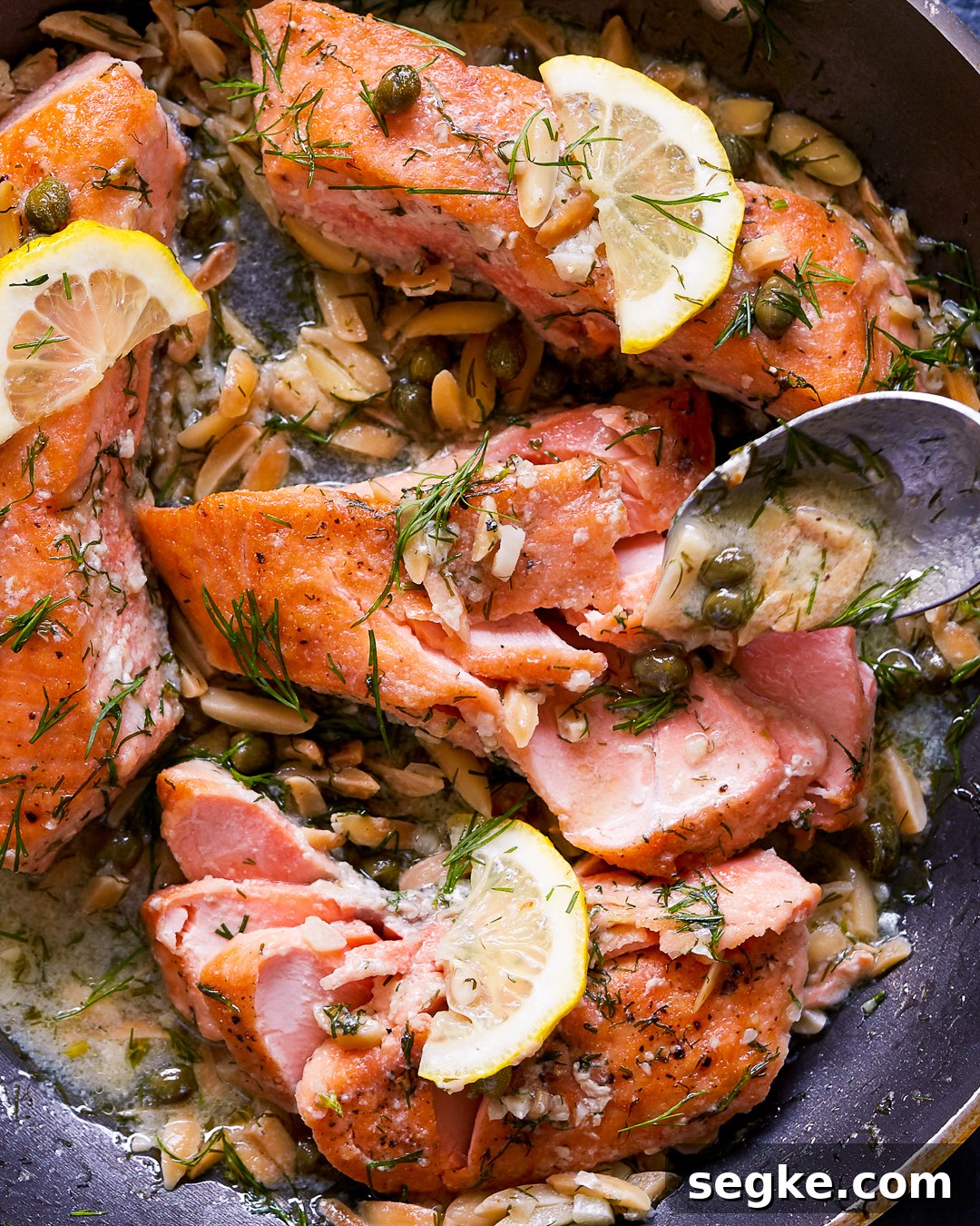 Whole30 Salmon Almond Caper Sauce Paleo Primal Gourmet Easy 15 Minute Dinner Recipe