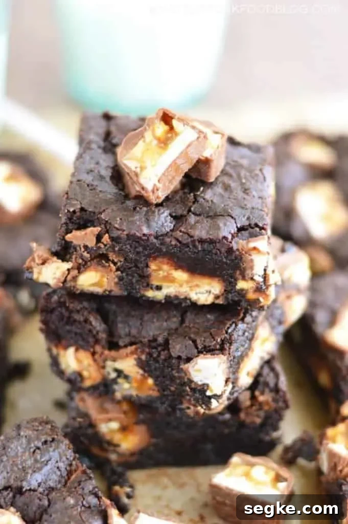 Gluten-Free Snickers Brownies Recipe 4 Snickers Brownies from What The Fork Food Blog