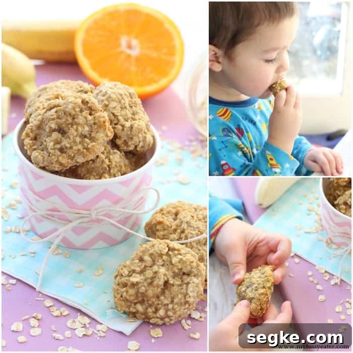 Banana and Orange Oat Bites: Toddler Snack Recipe 4 toddler eating banana & orange oat toddler bites