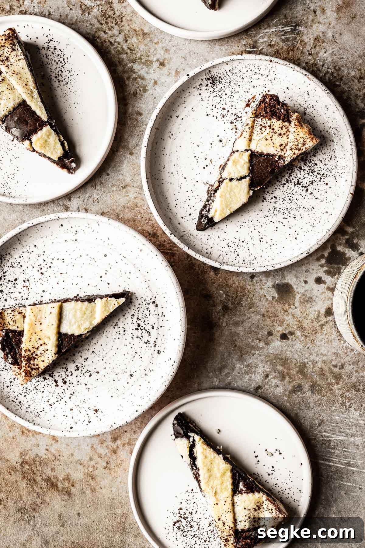 Nutella Crostata: Italian Hazelnut Chocolate Tart Recipe 18 Slices of nutella tart on white plates