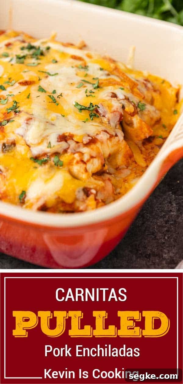 titled: carnitas enchilada casserole