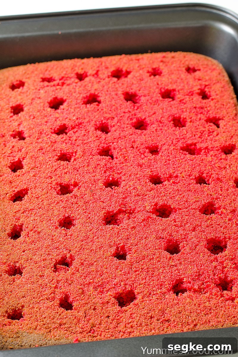 Christmas Red Velvet Poke Cake Recipe 3 Christmas Red Velvet Poke Cake - Making - Step 1