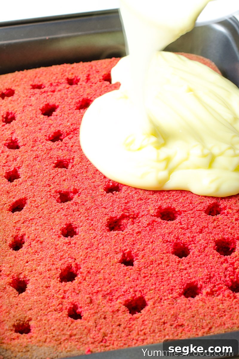 Christmas Red Velvet Poke Cake Recipe 4 Christmas Red Velvet Poke Cake - Making - Step 2