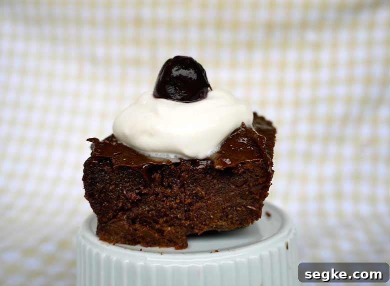 Black Forest Brownies (paleo, gluten-free) close-up