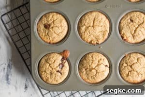 Blender Muffin Base Recipe: Make Muffin Batter in Minutes 2 blender banana muffins in a muffin tin on a cooling rack