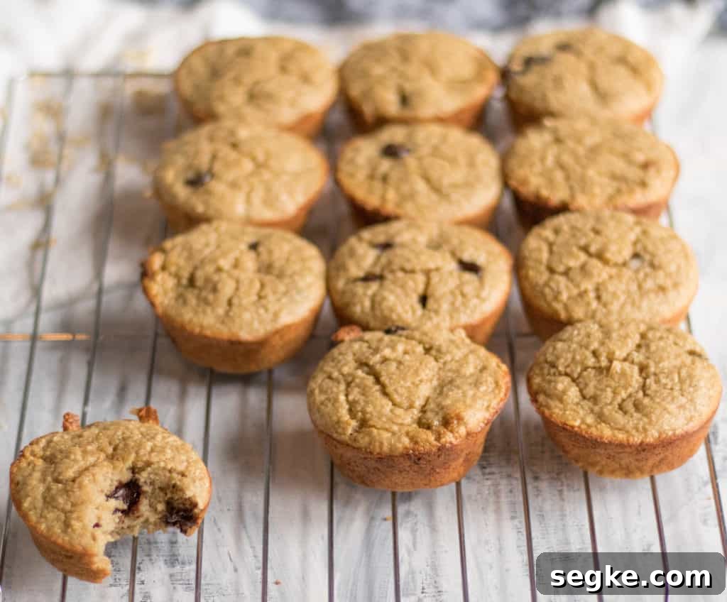 Blender Muffin Base Recipe: Make Muffin Batter in Minutes 4 batch of blender muffins cooling on rack with one muffin off to the side with a bite taken out.